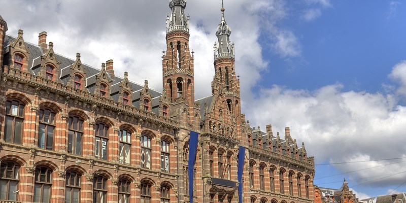 Historical Amsterdam shopping center Magna Plaza in Amsterdam, Holland