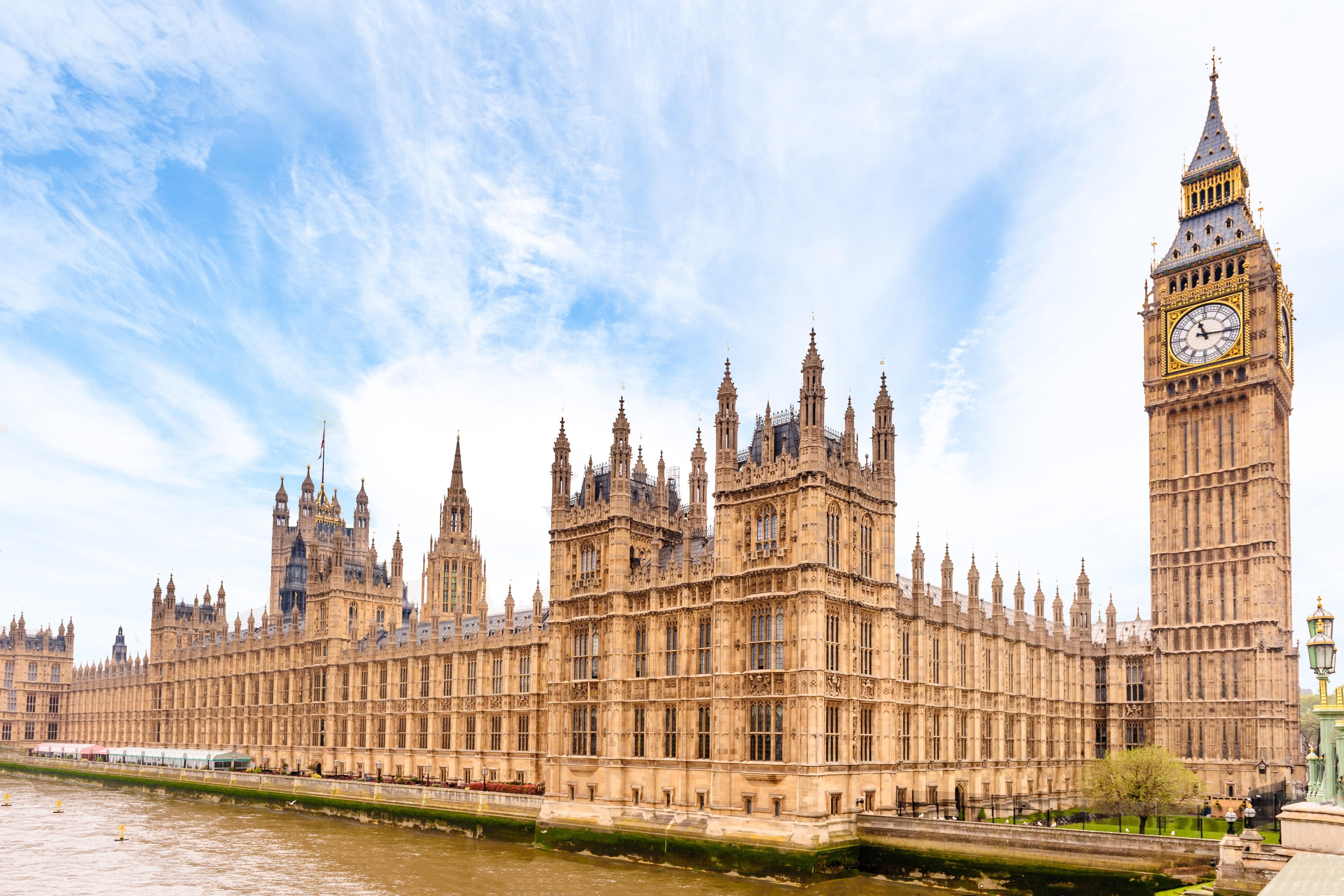 Houses of Parliament and Big Ben in London, Palace of Westminster