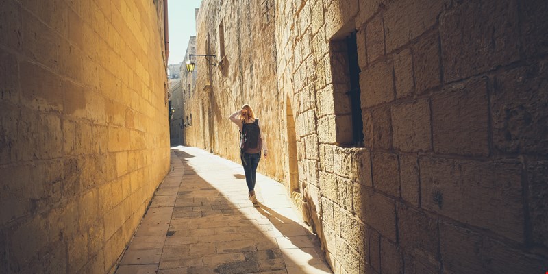 Woman in old Mdina, Malta
