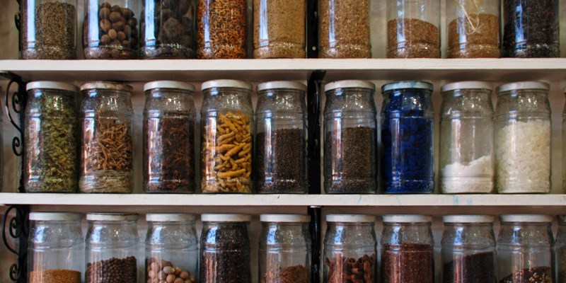 spices in jars