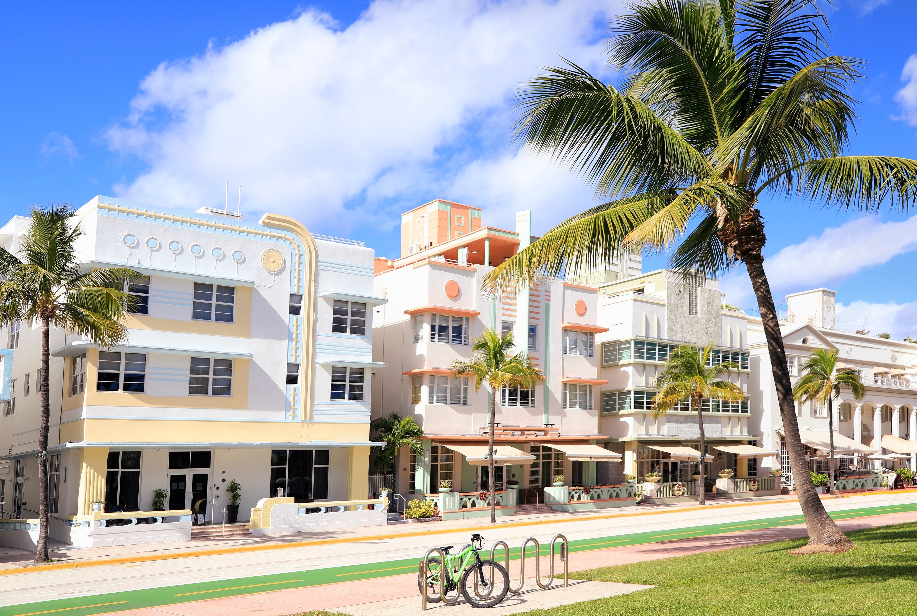 Morning vibes at Ocean Drive, Art Deco Historic District in Miami Beach, USA